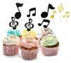 6 ноти музика топер клечки топери украса декор за мъфини торта парти, снимка 1 - Други - 22459148