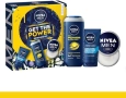 Нов мъжки Подаръчен комплект NIVEA MEN Power — душ гел, гел за лице, крем, снимка 2