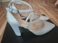 Сребристи официални дамски обувки, снимка 3