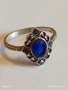 Сребърен пръстен с САПФИР повлиян от Викторианската епоха стил Арт Деко филигранна изработка 43320, снимка 10