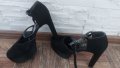 Дамски черни елегантни обувки за бал 39 номер, снимка 1 - Дамски обувки на ток - 44185513
