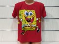 Нова детска червена тениска с дигитален печат Спондж боб, SpongeBob, снимка 8