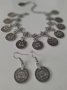 Комплект обеци и гривна за ръка Бохо стил Народна носия Винтидж бижута, снимка 1 - Бижутерийни комплекти - 30491661
