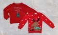 Коледни пуловери 80-86см. , снимка 1 - Бебешки блузки - 38651179