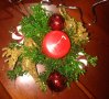 Коледна свещ и венче, снимка 1 - Декорация за дома - 38773450