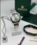 Комплект часовник,гривна и колие Rolex , снимка 1