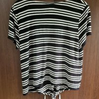 Дамска лятна блуза на черни и бели райета , снимка 2 - Блузи с дълъг ръкав и пуловери - 37216798