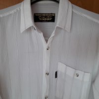 Мъжка риза къс ръкав от кенар бяла размер L, снимка 3 - Ризи - 29160982