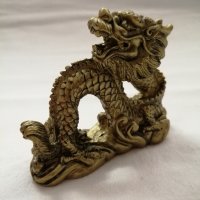 Сувенир малка статуетка китайски дракон в бронзов цвят , снимка 11 - Статуетки - 44466388