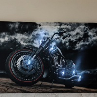 Светеща картина с Led осветление - мотоциклет , снимка 2 - Картини - 36401892