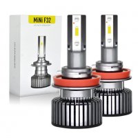 LED крушки за фарове R9 F32 mini H8,Н9,Н11 /50W-6000K-CANBUS , снимка 1 - Аксесоари и консумативи - 39013785