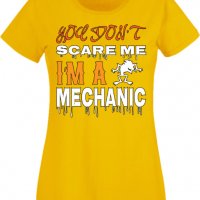 Дамска тениска You Don't Scare Me I'm A Mechanic 1,Halloween,Хелоуин,Празник,Забавление,Изненада,Оби, снимка 9 - Тениски - 38144391