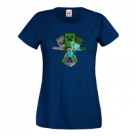 Дамска тениска Steve Diamond майнкрафт Minecraft,Игра,Забавление,подарък,Изненада,Рожден Ден., снимка 8 - Тениски - 36521392