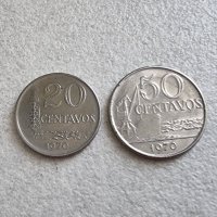 Монети. Бразилия. 20 и 50 цента. 1970 г. Стара серия., снимка 1 - Нумизматика и бонистика - 42511504