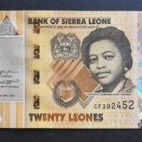 Африка. Сиера Леоне. 20 леоне. 2022 година. UNC., снимка 1 - Нумизматика и бонистика - 42899763