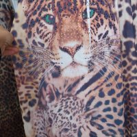 УНИКАЛНО КРАСИВА дълга рокля в леопардов принт с отворен гръб, снимка 4 - Рокли - 37396274