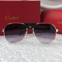 Cartier 2022 мъжки слънчеви очила с кожа, снимка 5 - Слънчеви и диоптрични очила - 38195936