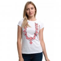 Нова дамска бяла тениска с трансферен печат Шевица, Етно мотив, България, снимка 15 - Тениски - 29964888