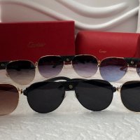 Cartier 2022 мъжки слънчеви очила с кожа , снимка 9 - Слънчеви и диоптрични очила - 37339147