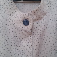 Дамска риза бяла на сини фигурки, снимка 3 - Ризи - 37374297