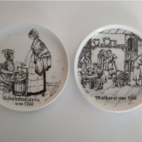 Ръчно рисувани чинийки от Германия , снимка 4 - Чинии - 36790037