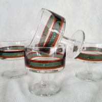 Пет стъклени чаши за коктейл с популярен дизайн от 70-те години на минали век., снимка 3 - Чаши - 42818740