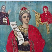 19 Век. Старинна, Голяма Руска Икона на Свети Пророк Данаил, снимка 2 - Антикварни и старинни предмети - 38720533