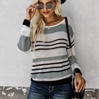 Разпродажба! Дамски пуловер на райе, снимка 4 - Блузи с дълъг ръкав и пуловери - 39697608