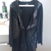 Дамска блуза тип жилетка с едно копче черна, снимка 1 - Жилетки - 35637647