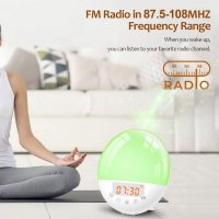 WiFi Интелигентен FM радио- часовник 7 цвята Симулация на изгрев/залез с Alexa Google Home, снимка 5 - Други стоки за дома - 38941062