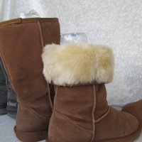 UGG®  аналог, топли зимни ботуши -100% естествена кожа - велур, N- 37 - 38, бежави, снимка 4 - Дамски ботуши - 34956809