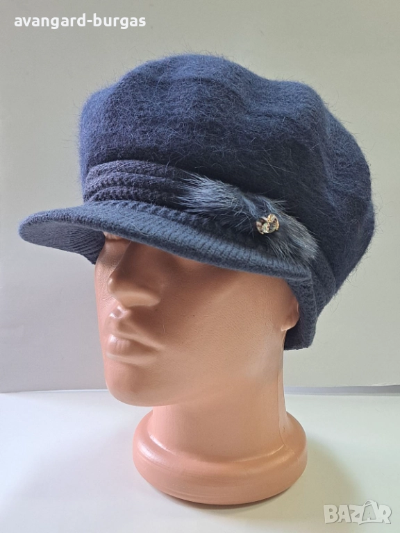 317 Дамска бутикова шапка каскет - ангора, снимка 1