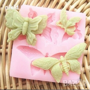 3 различни пеперуди пеперуда силиконов молд форма фондан шоколад гипс, снимка 1