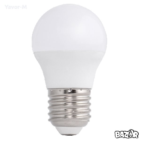 LED Лампа, Топка 5W, E27, 3000K, 220-240V AC, Топла светлина, Ultralux - LBL52730, снимка 1