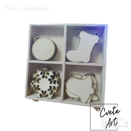 Коледна кутия с крафт материали – 32 броя, снимка 1