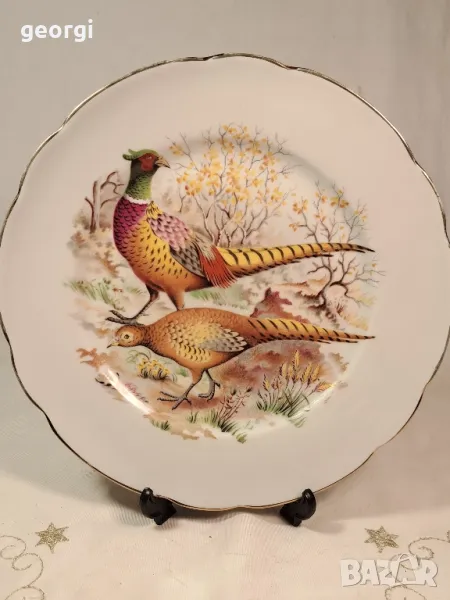 декоративна порцеланова чиния Limoges фазани 25/1, снимка 1
