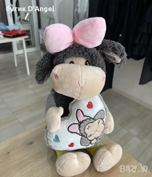 Плюшена черна овца с възглавничка, снимка 1