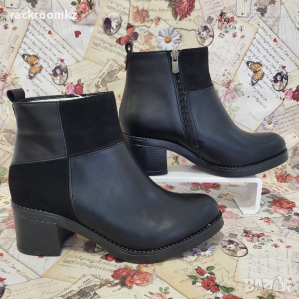 Елегантни дамски боти в черен цвят на ток модел: 741004 black, снимка 1