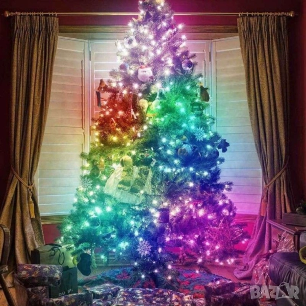 Многоцветни лампички с флашка, дистанционно и приложение за телефона , снимка 1