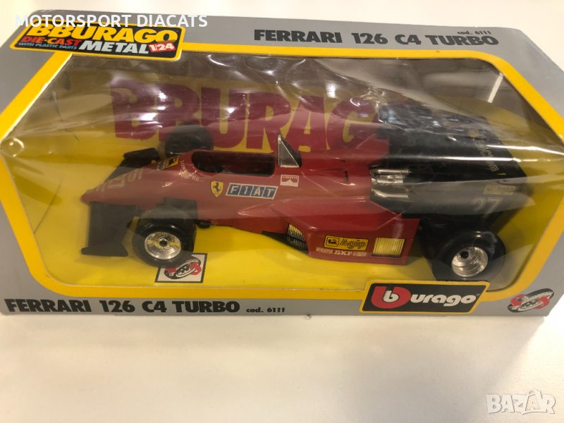 Mетални колекционерски колички BBURAGO F1 FERARRI 124 & Brabham Turbo, снимка 1