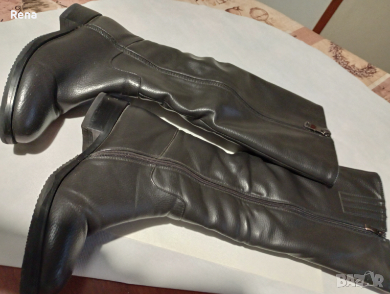 Дамски ботуши от естествена кожа дълги , снимка 1