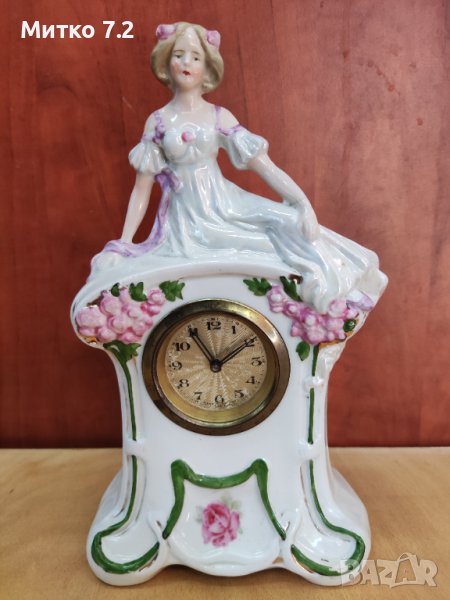 стар немски порцеланов часовник, снимка 1