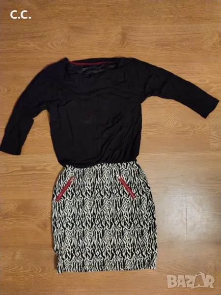 Стилна памучна рокля, размер С, цена 9 лв, снимка 1