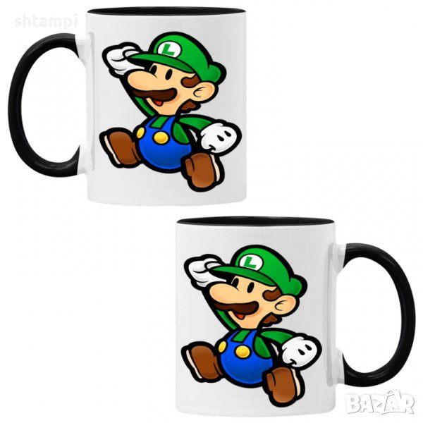 Чаша Super Mario Luigi Paper,Керамична Чаша, Кафе Чай, Игра,Изненада,Подарък,Повод,Празник,Рожден Де, снимка 1