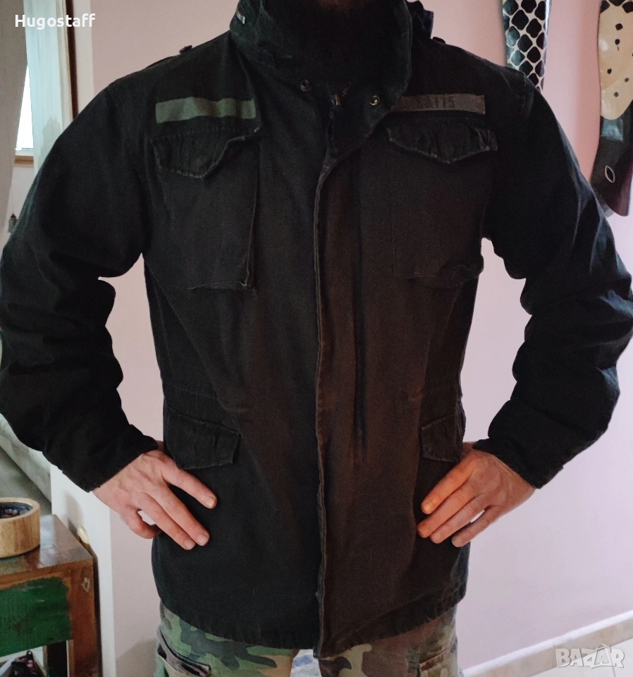 Военно черно яке Surplus M65 Regiment Jacket с качулка Хл, снимка 1