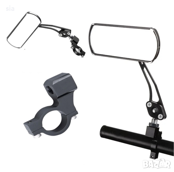Стойка за огледала на мотоциклет, черен 2бр, снимка 1