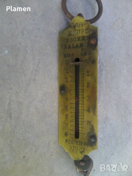 Стара пружинна джобна везна до 8 килограма или 6 оки на Круп, снимка 1