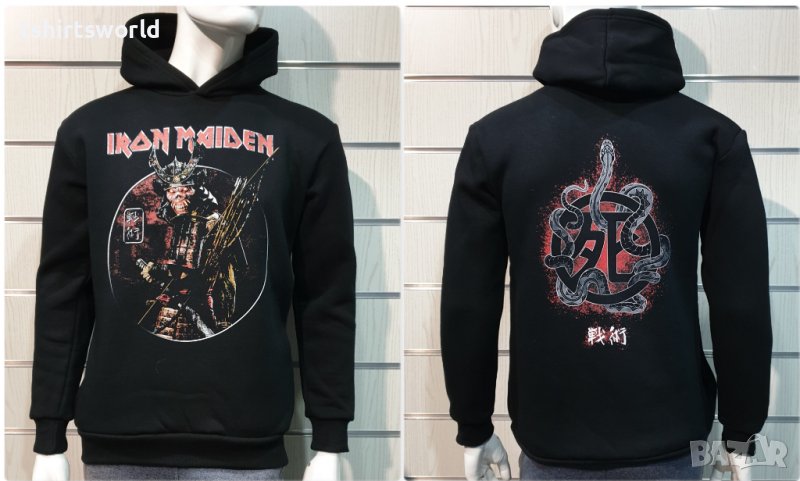 Нов мъжки суичър с дигитален печат на IRON MAIDEN - Senjutsu Samurai Eddie Snake Death С ГРЪБ, снимка 1