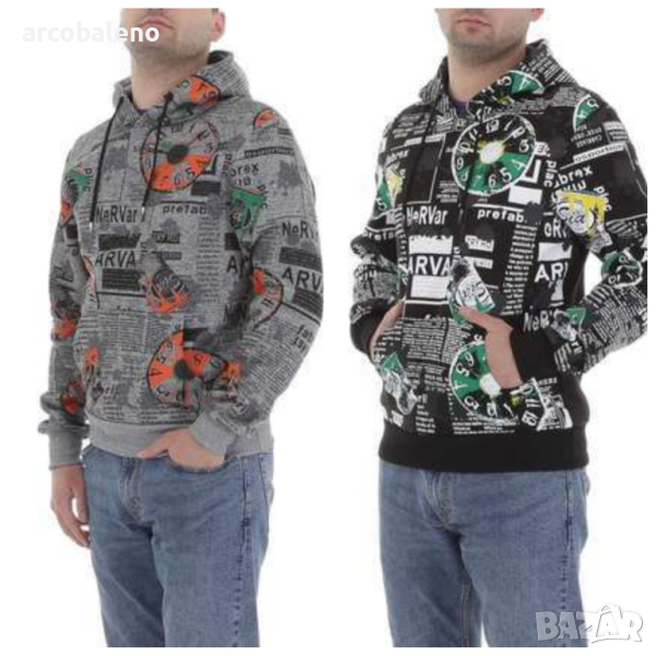 Мъжки преходен суичър с качулка, 2цвята , снимка 1