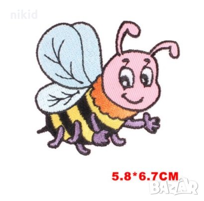 Шарена пчела емблема апликация за дреха дрехи самозалепваща се, снимка 1